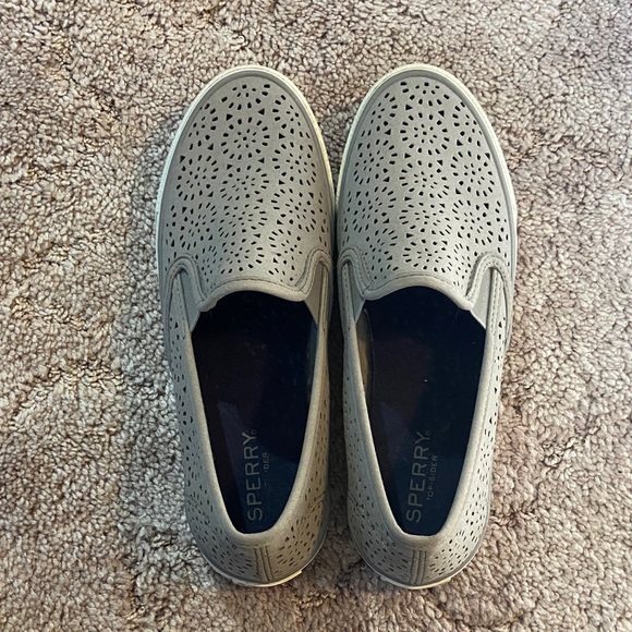 Sperry Shoes - Sperry grey Perforated Slip-Ons